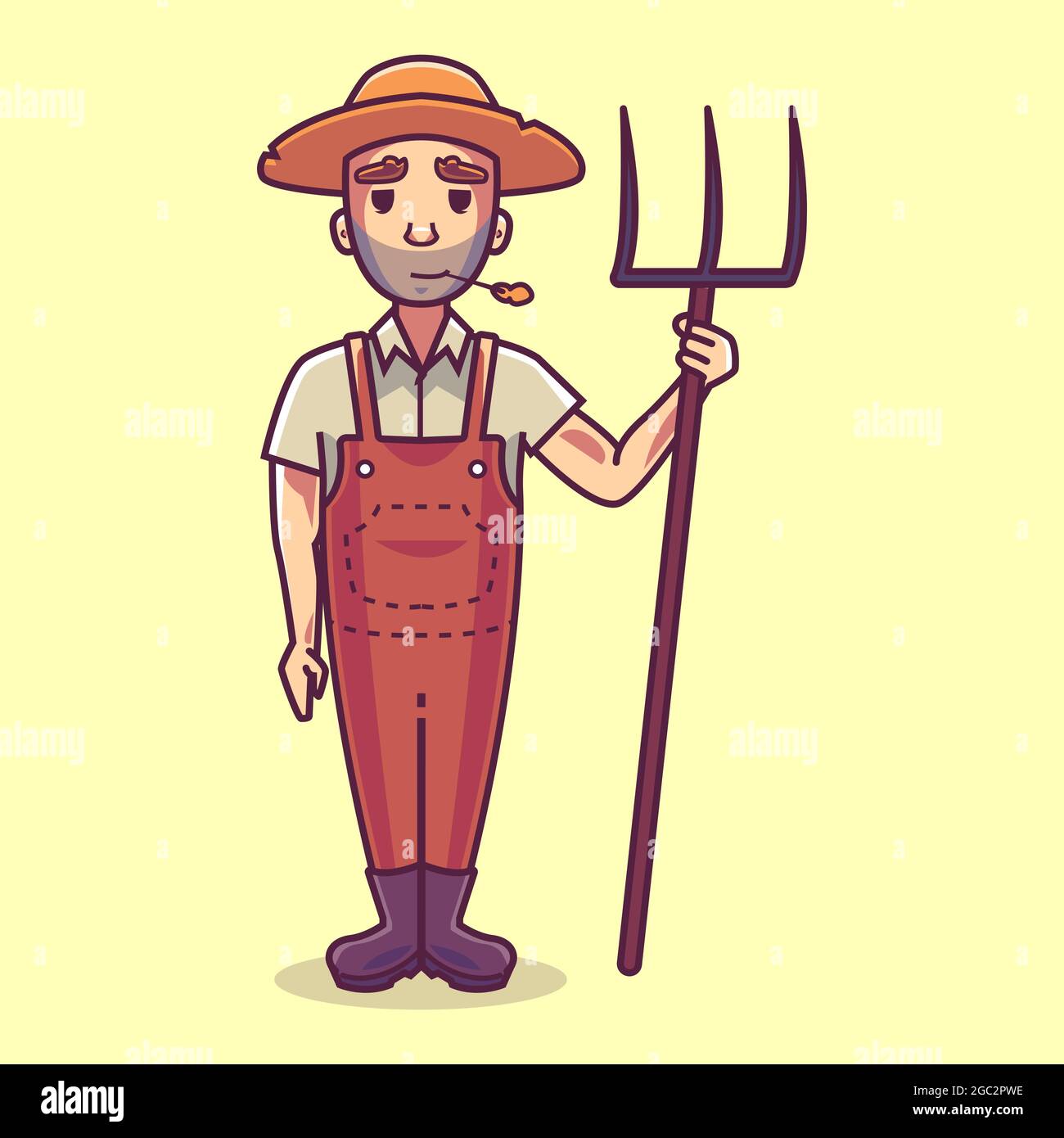 Farmer mascot illustration. Cartoon character illustration Stock Vector ...