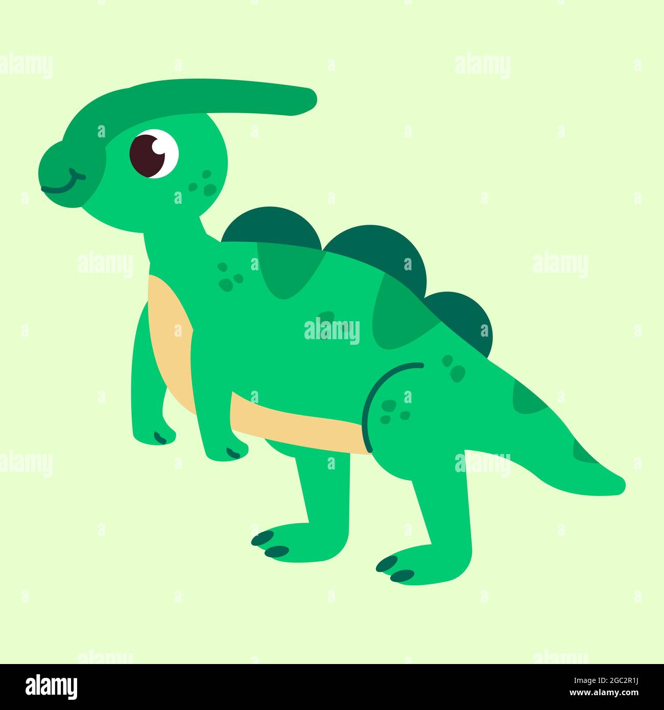 Cute green dinosaur character. Flat cartoon style Stock Vector Image ...