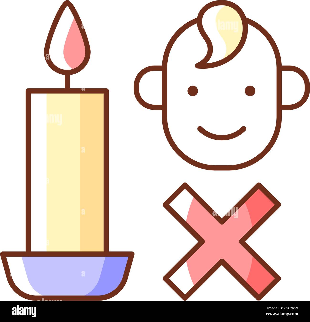 Keep kids away from candles RGB color manual label icon Stock Vector Image & Art Alamy