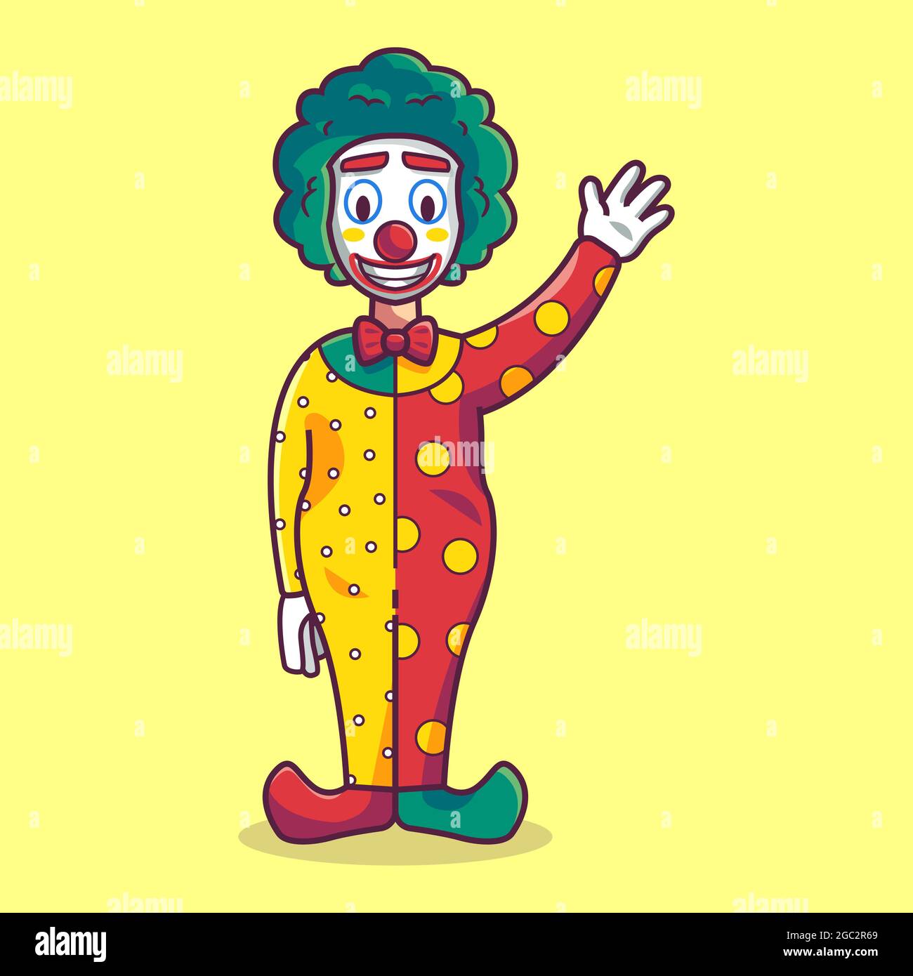 Funny clown mascot character. Cartoon style character Stock Vector ...