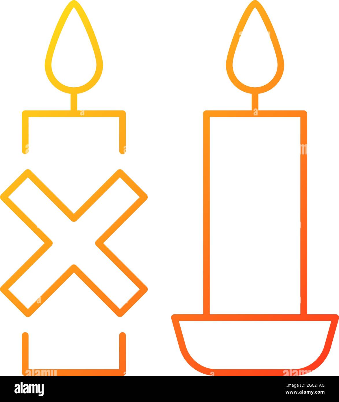 Use candleholder gradient linear vector manual label icon Stock Vector