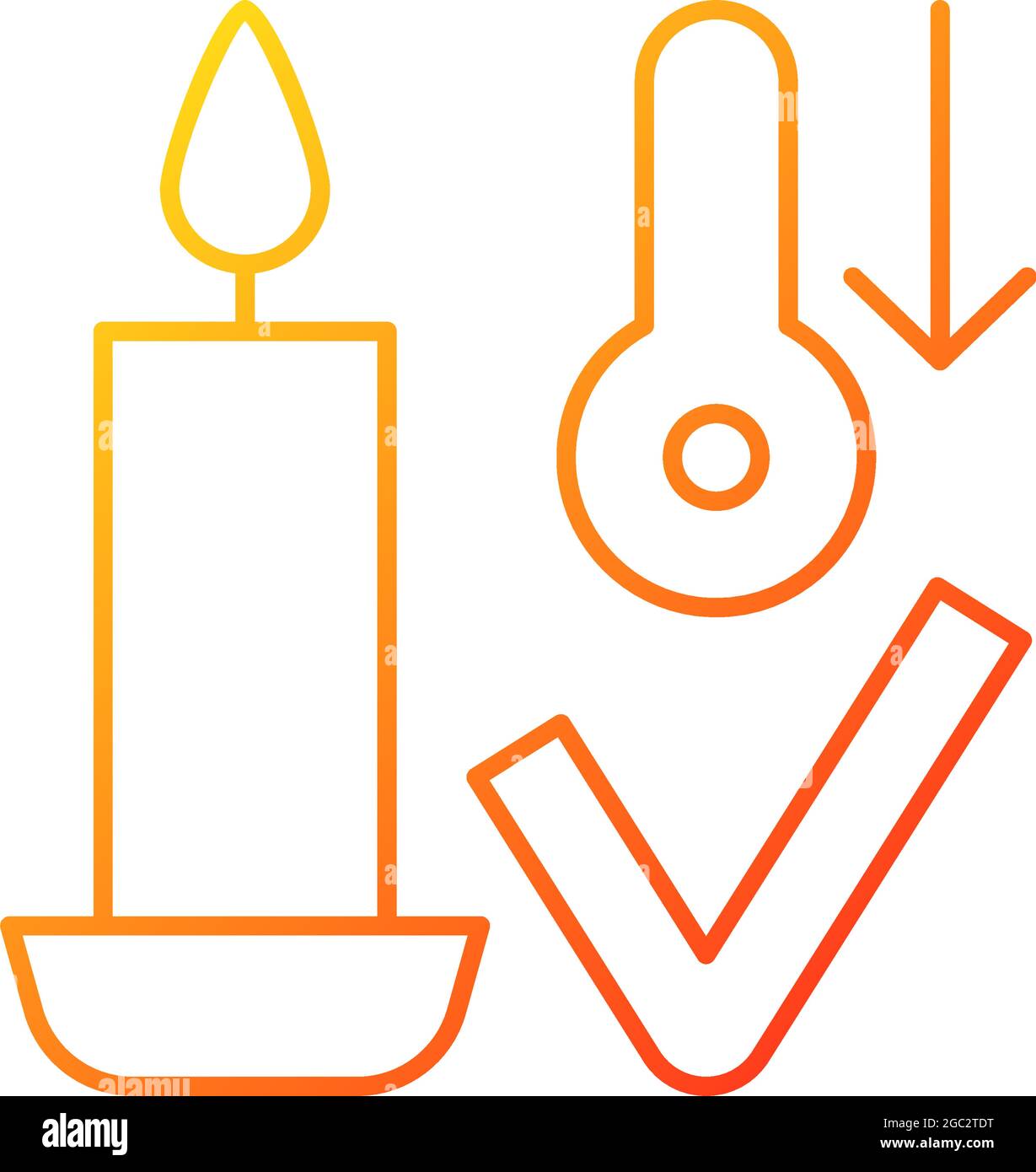 Candles storage at room temperature gradient linear vector manual label