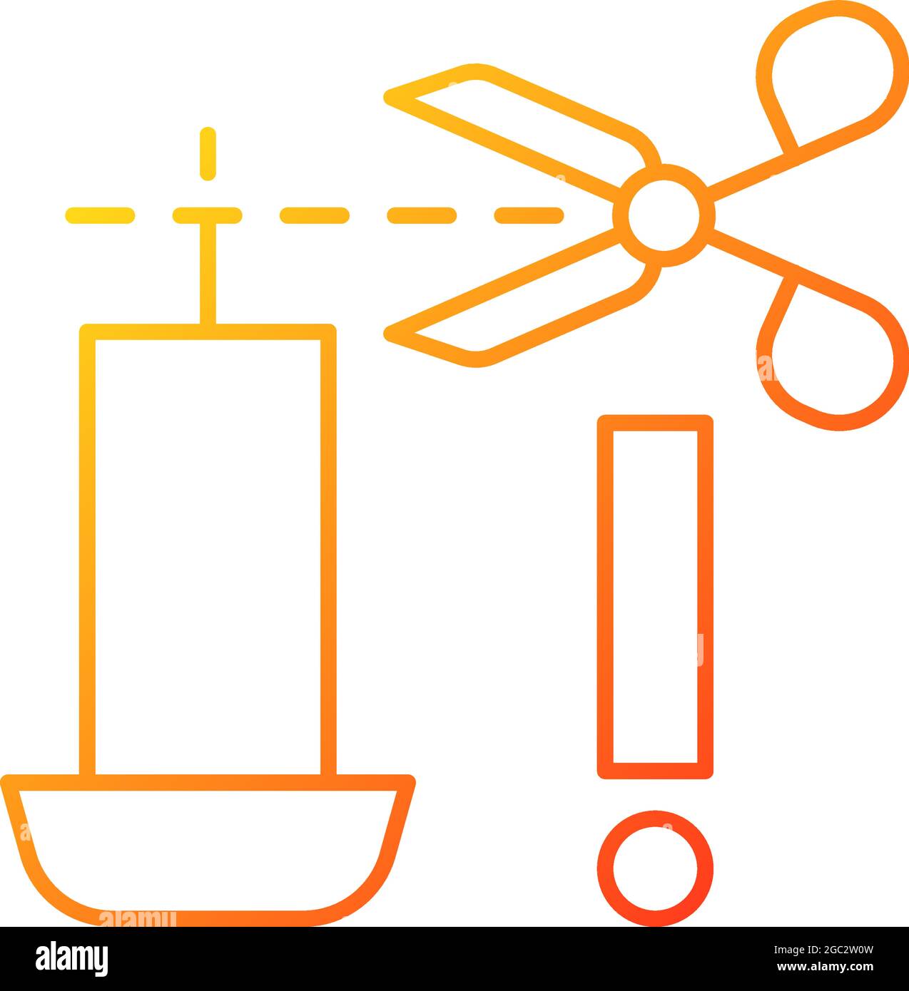 Trimming candle wick gradient linear vector manual label icon Stock Vector
