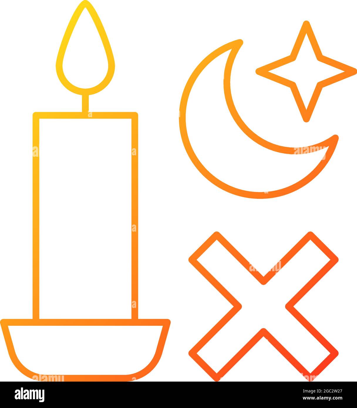 Never use candle while sleeping gradient linear vector manual label
