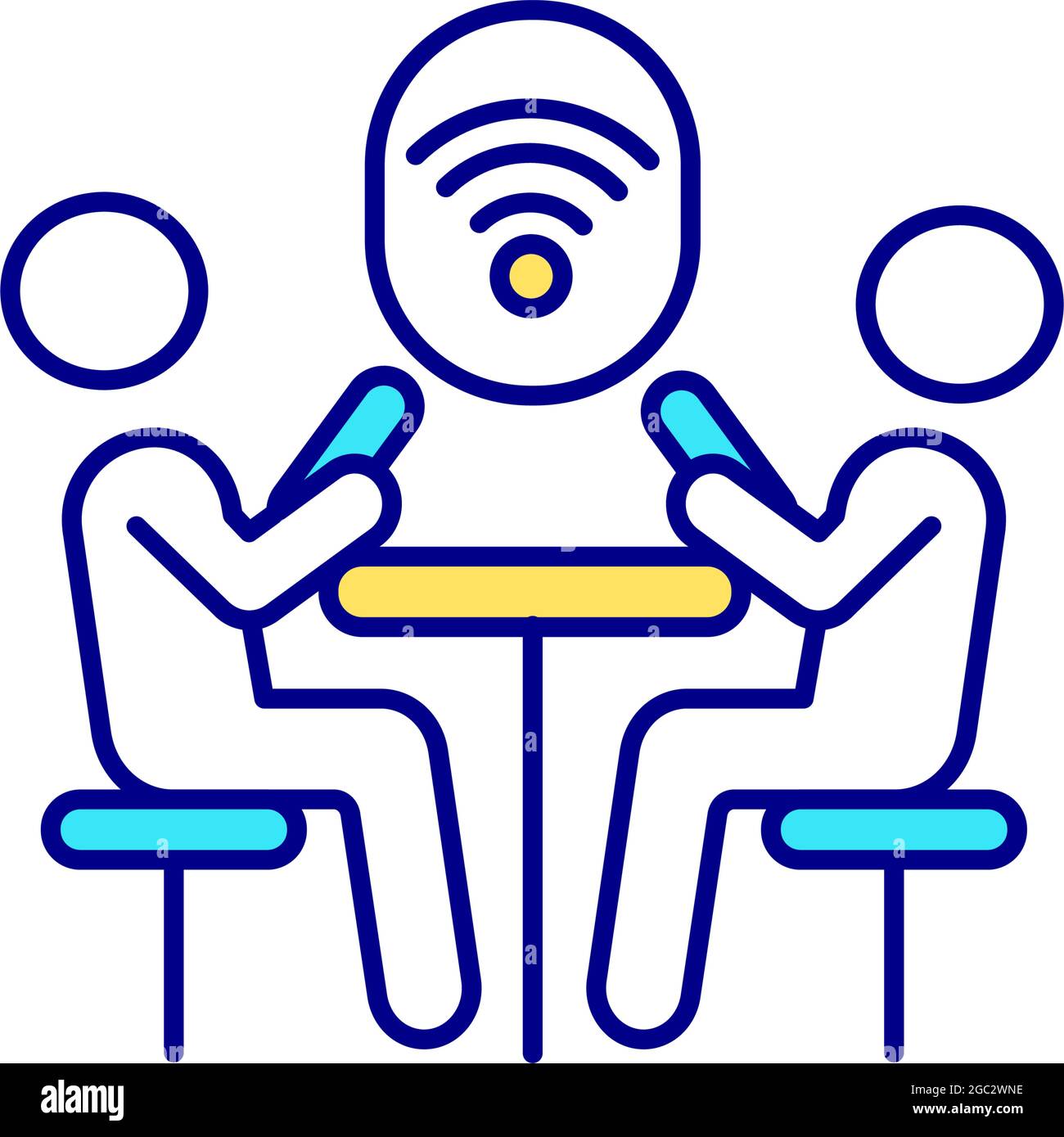 Wifi hotspot RGB color icon Stock Vector