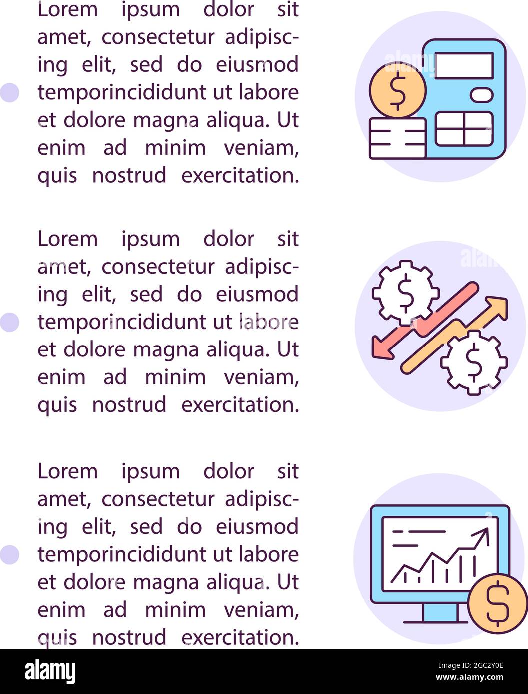 Financial management concept line icons with text Stock Vector Image ...