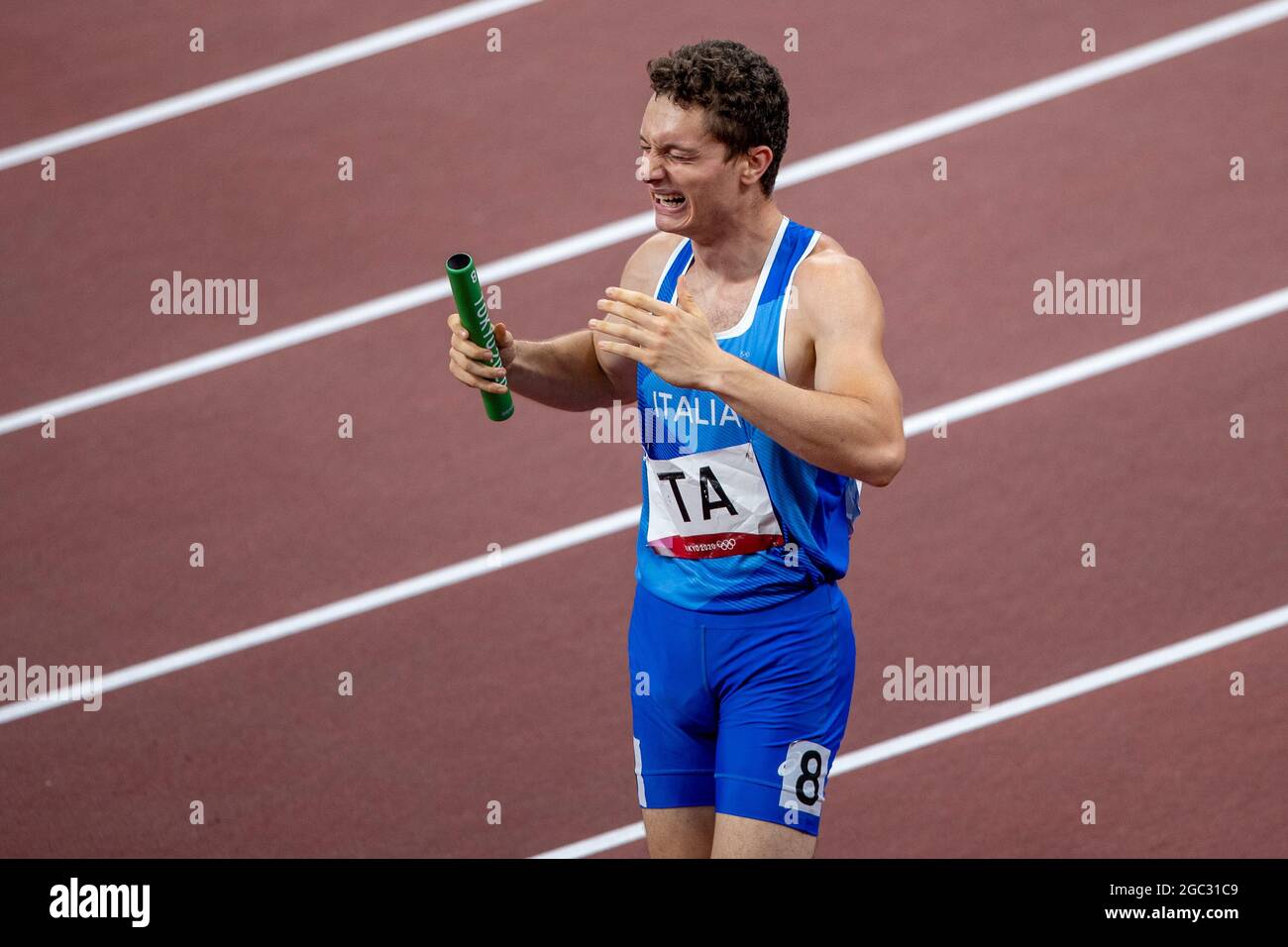 T Quio To 06 08 21 Tokyo Olympiad Tokyo Filippo Tortu Of Italy Italy Ita Wins The Men S 4x100 Meters In Front Of Great Britain Gbr In Second Place At The T Quio To 06 08 21 Tokyo Olympiad Tokyo Filippo Tortu Of Italy Italy Ita Wins The Men S 4x100 Meters In Front Of Great Britain Gbr In Second Place At The