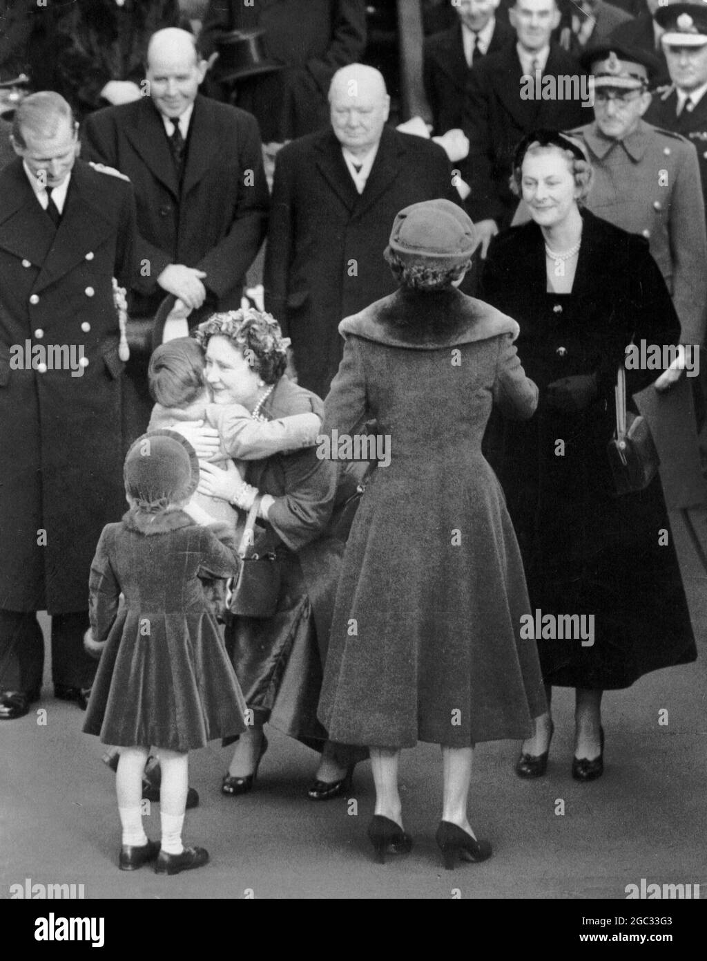 Queen Elizabeth the Queen Mother returns to London from her triumphal