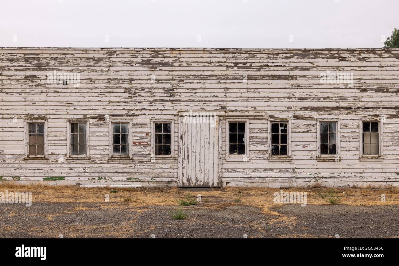abandoned buildings on Main Street, Washtunca, Washington State, USA, illustrating small town