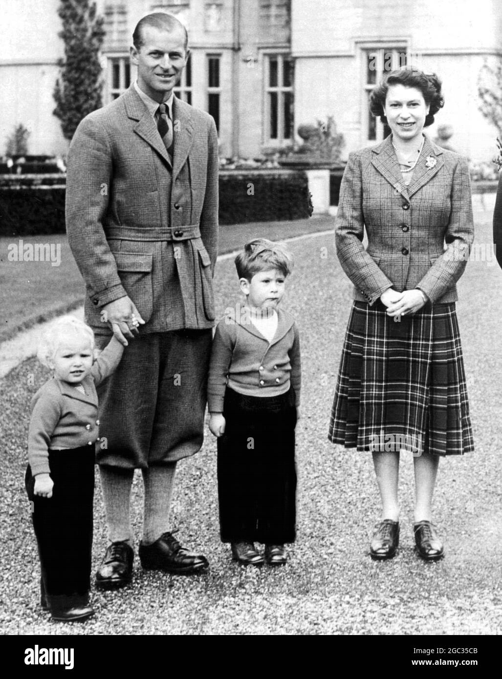 Queen to have another baby. 8th August 1959. It has been announced from Buckingham Palace that the Queen expects a baby early next year. The news was witheld until she and the Duke had returned from the tour of Canada and had left London with their children for a holiday at Balmoral. All her engagements have been cancelled, including the tour of Ghana. Stock Photo