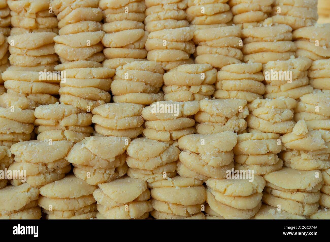 Penrha, a Bengali sweet made from condensed milk. Image shot at Kolkata
