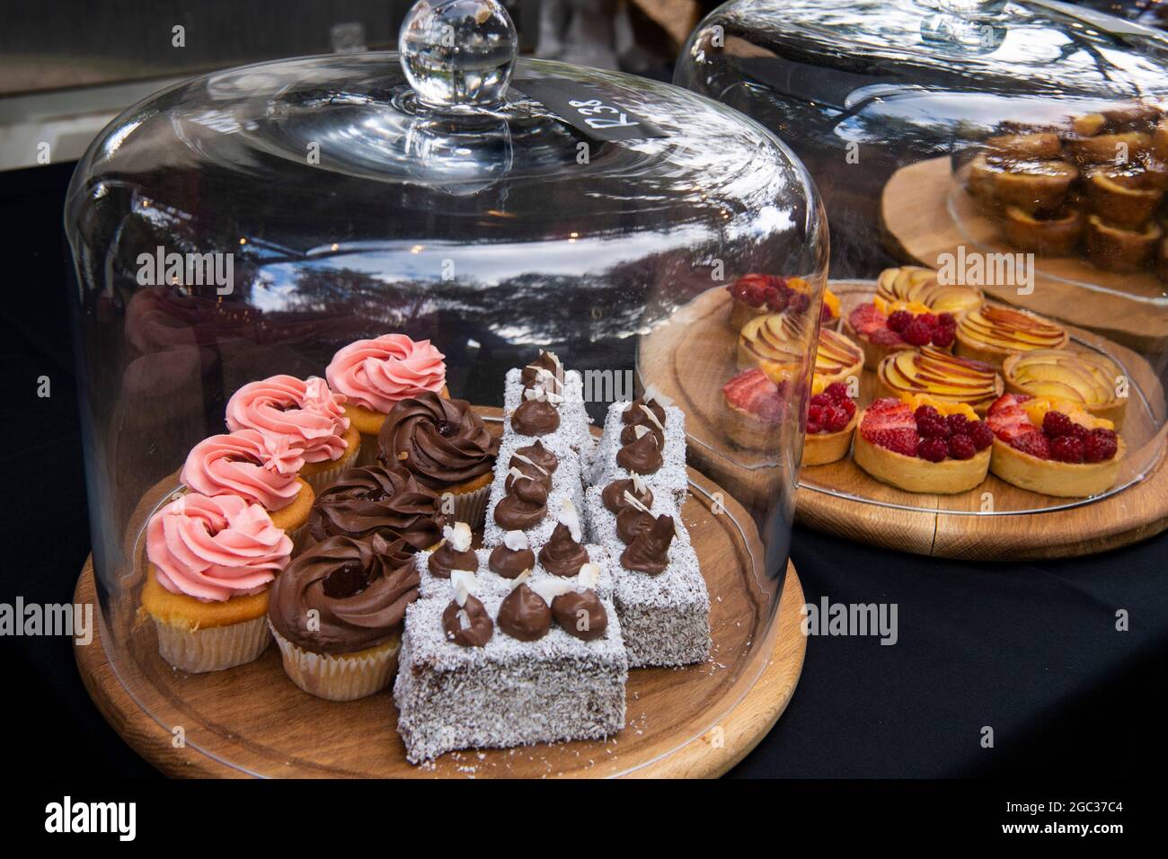 Food for sale at the weekly night market, Boschendal Estate, Franschhoek, South Africa Stock Photo