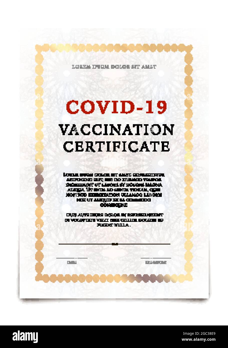 COVID-21 vaccination certificate, vertical template design on Pertaining To Certificate Of Vaccination Template
