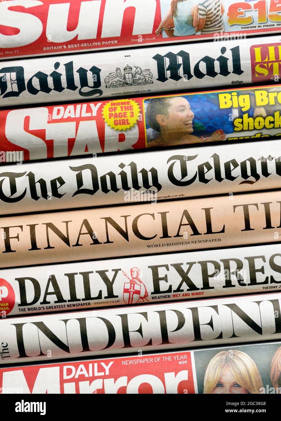 UK Newspapers Stock Photo