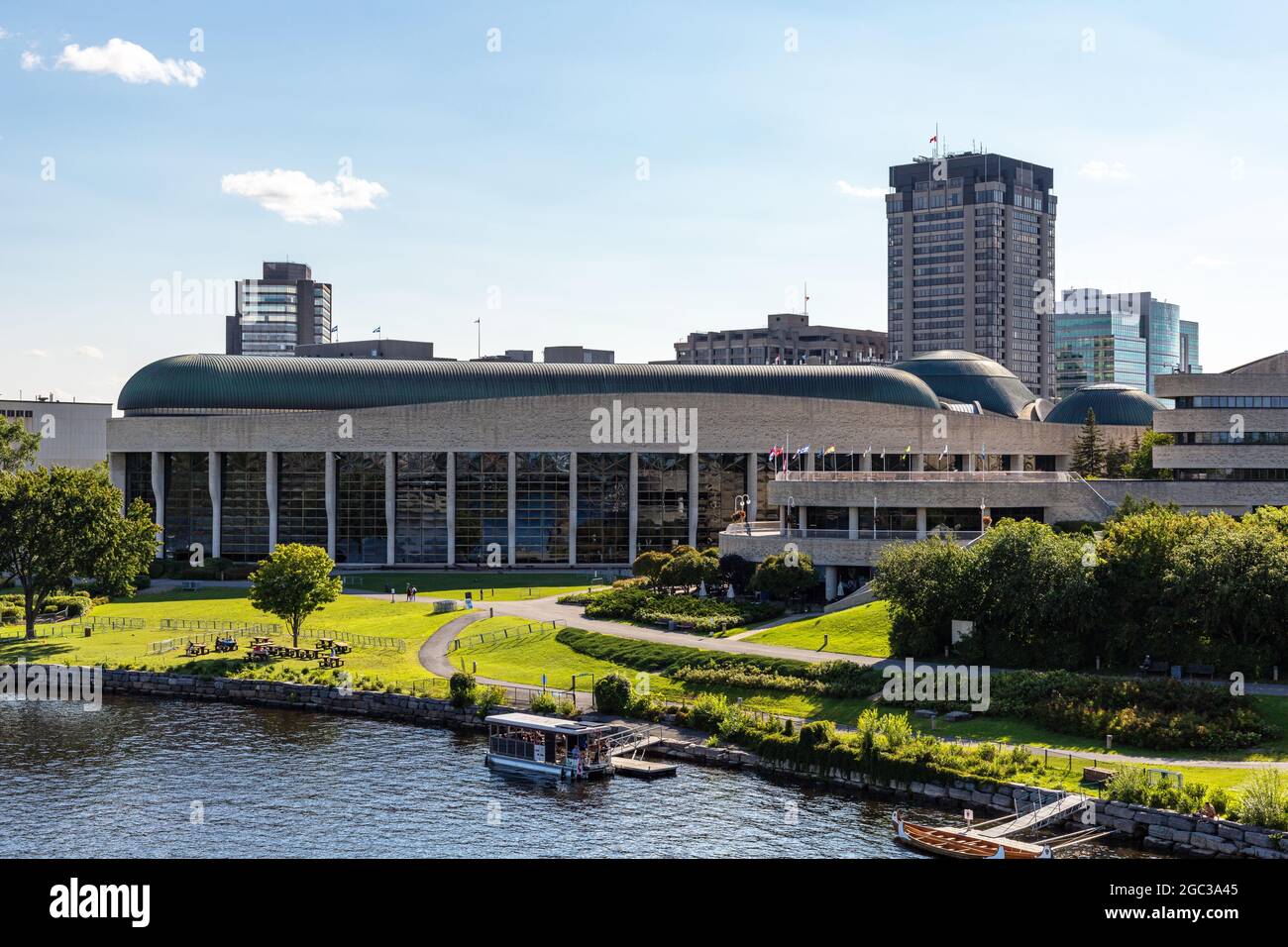 Ottawa, Canada August 2, 2021 Canadian Museum of History in Gatineau, Quebec. View from