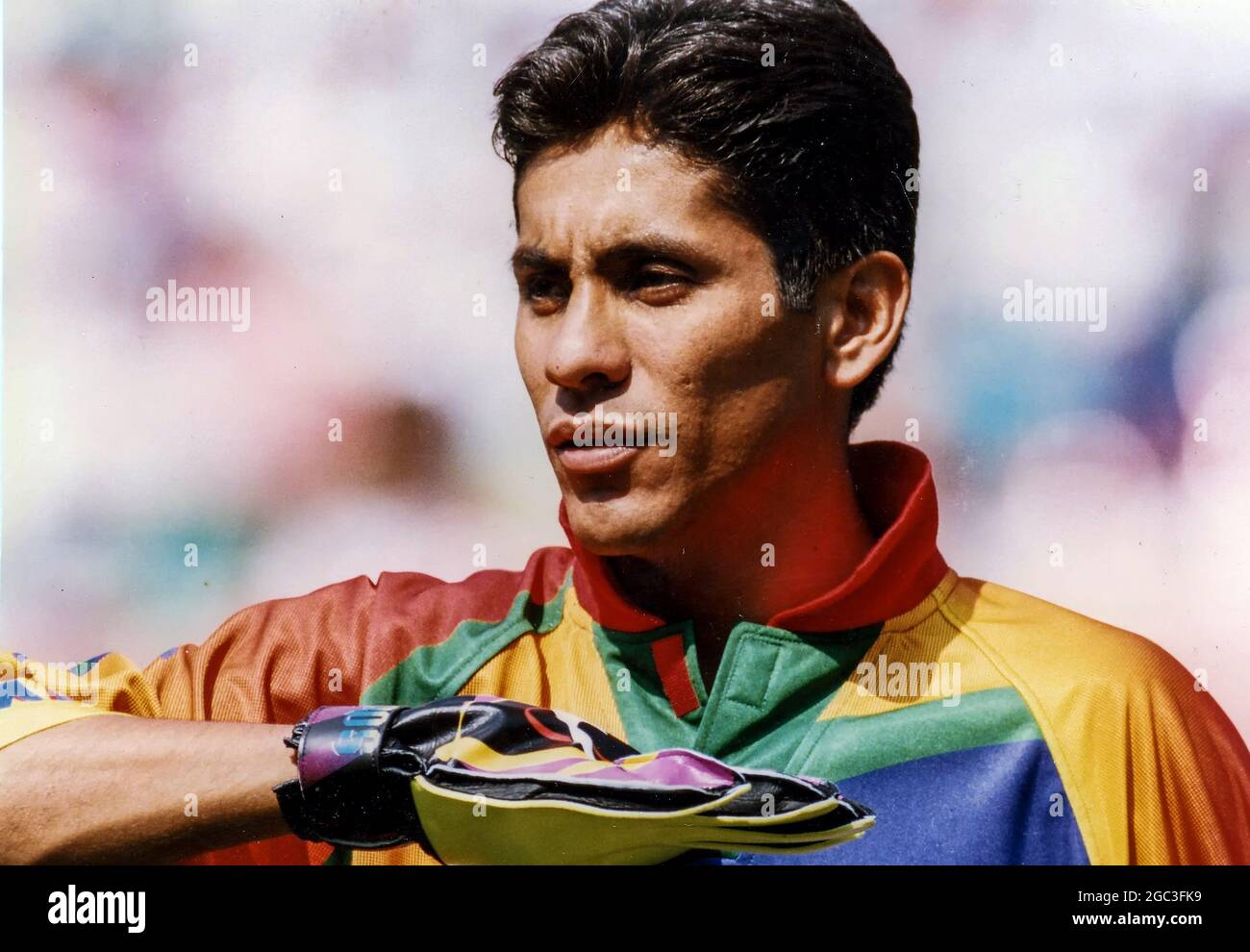 Mexican World Cup goalkeeper Jorge Campos before a match Stock Photo