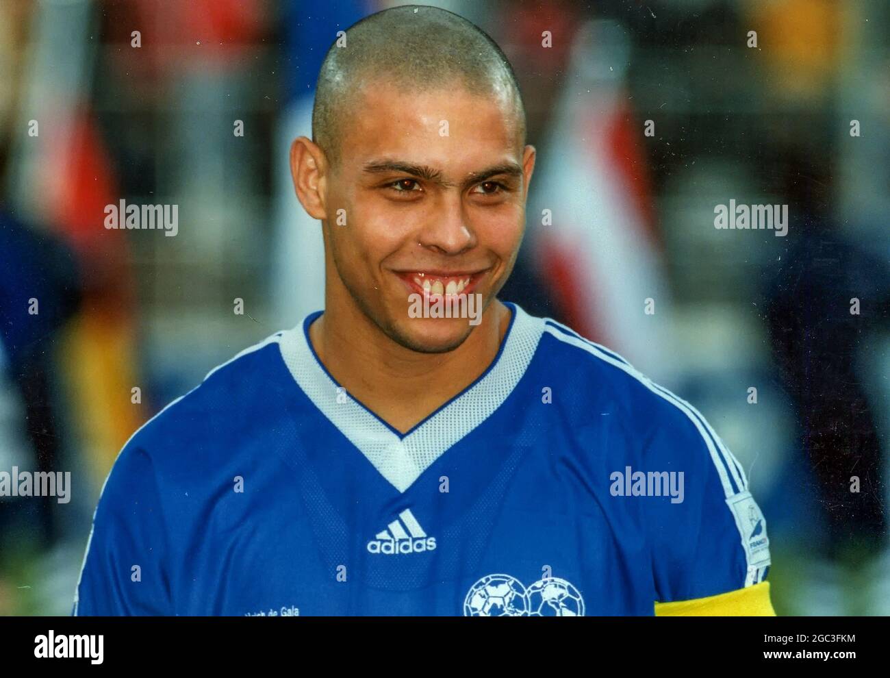Ronaldo ofBrazil at a FIFA international game before the 1998 World Cup Stock Photo