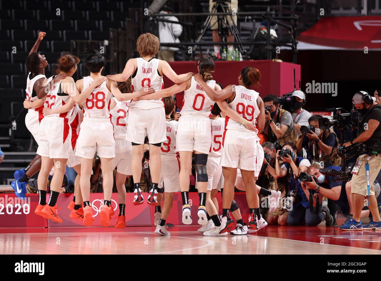 Tokyo, Japan. 06th Aug, 2021. Japan team during the Olympic Games Tokyo 2020, Basketball Semifinal, Japan - France on August 6, 2021 at Saitama Super Arena in Tokyo, Japan - Photo Ann-Dee Lamour / CDP MEDIA / DPPI Credit: DPPI Media/Alamy Live News Stock Photo