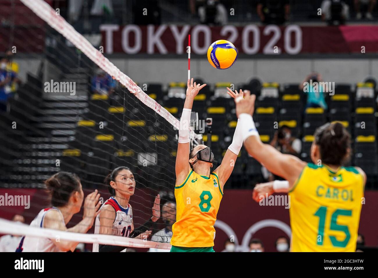 Tokyo, Japan. 06th Aug, 2021. T'QUIO, TO - 06.08.2021: TOKYO 2020 OLYMPIAD  TOKYO - Rosamaria do Brasil during the Brazil vs South Korea volleyball game  at the Tokyo 2020 Olympic Games held