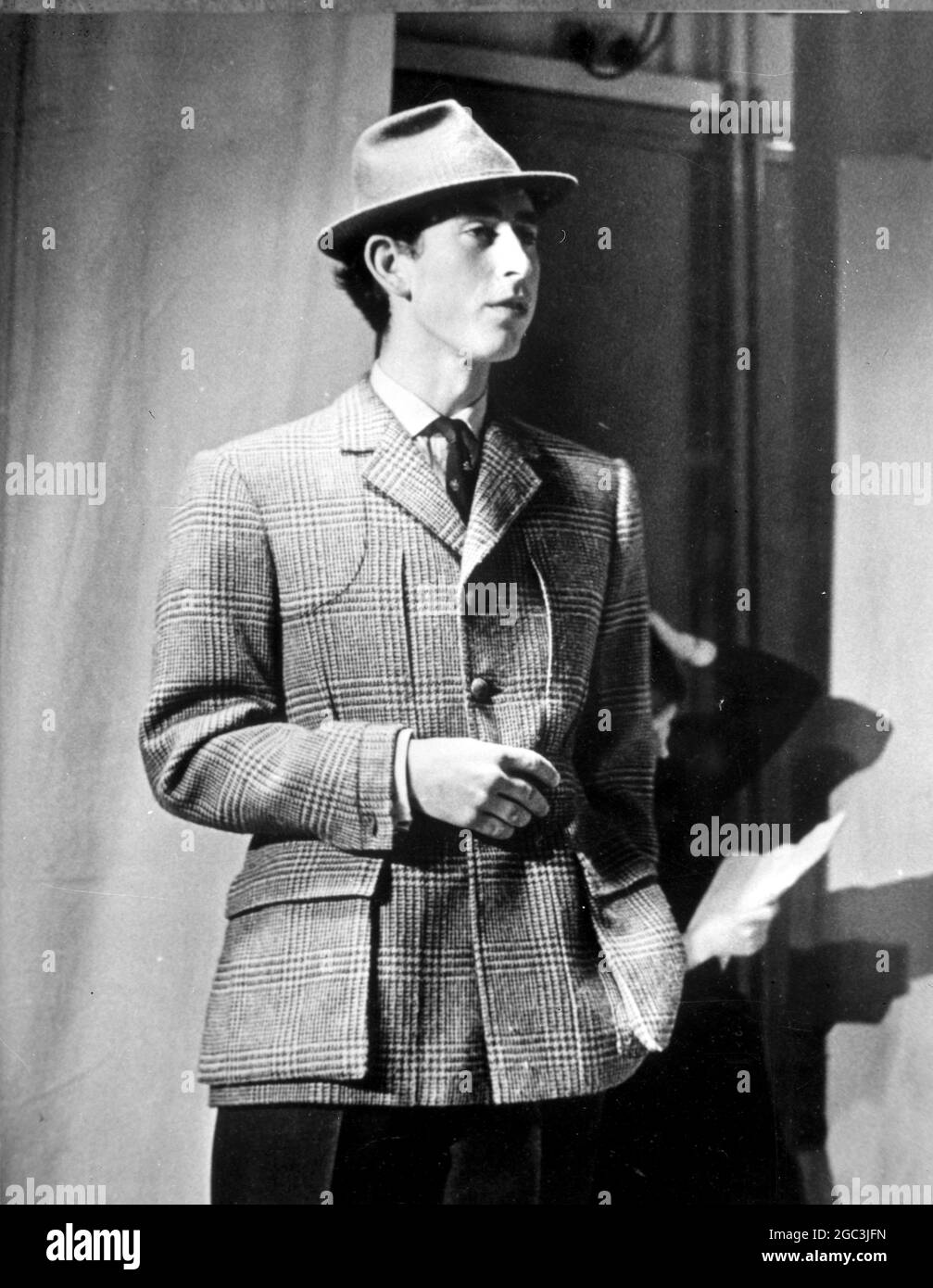 England Prince Charles as he appears in preview of a revue at Trinity College Cambridge University called Revolution  . 25 February 1969 Stock Photo