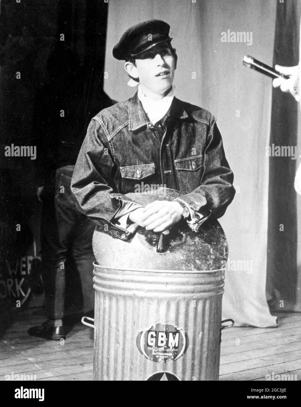 England Prince Charles ( Dustman ) as he appears in preview of a revue at Trinity College Cambridge University called Revolution  . 25 February 1969 Stock Photo