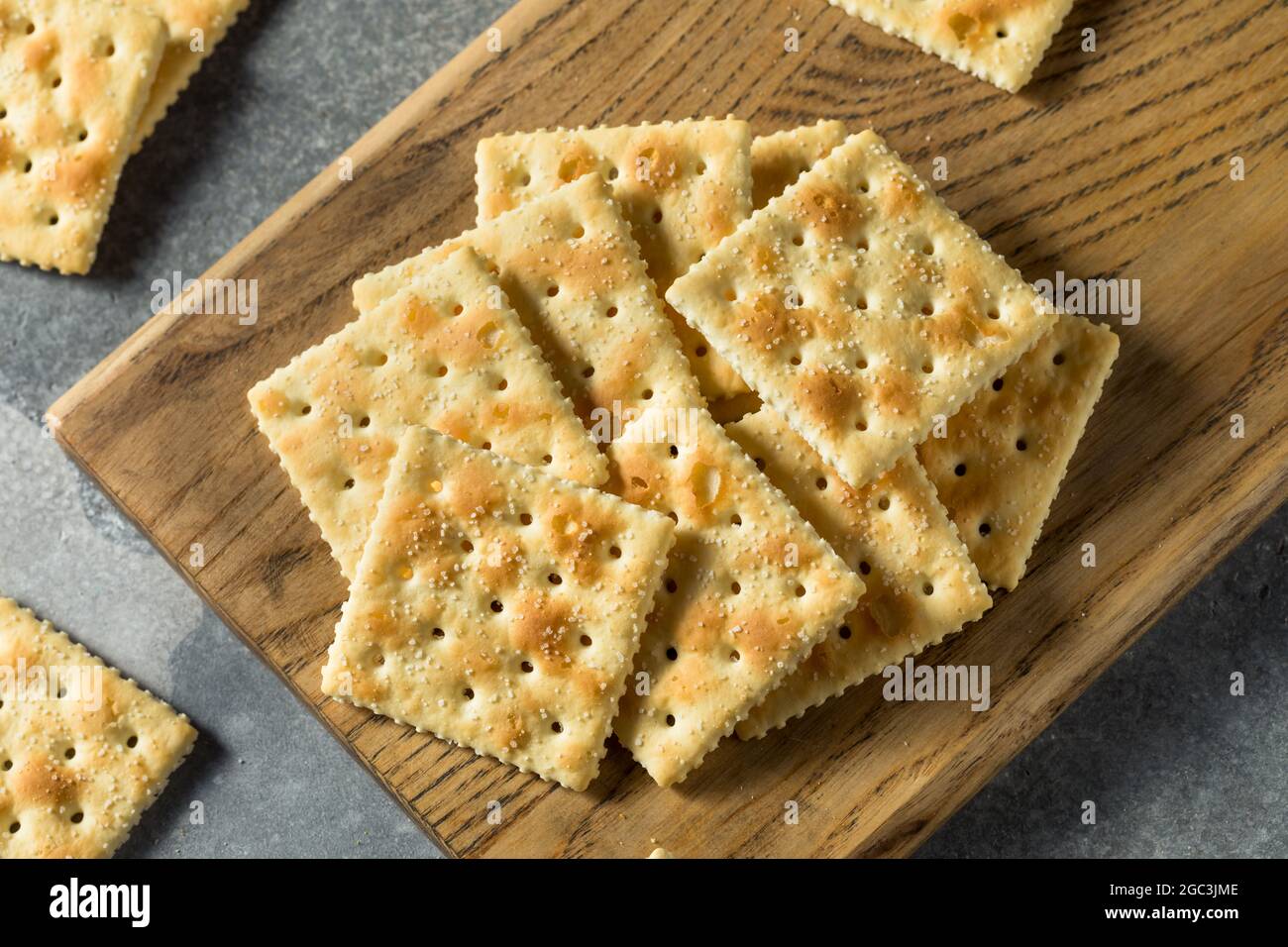 Healthy Homemade Saltine Soda Crackers Ready to Eat Stock Photo Alamy