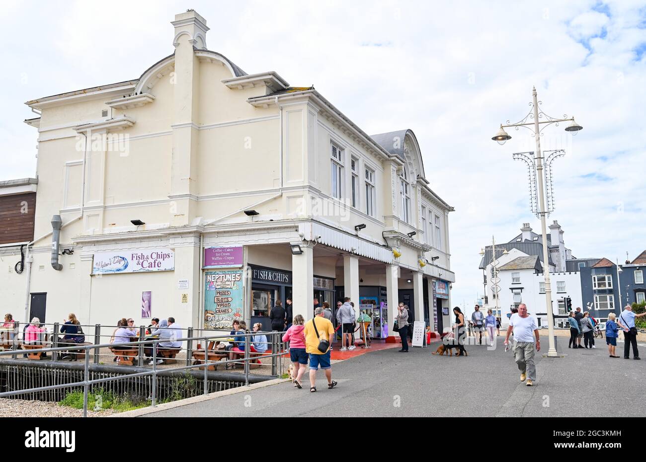 People outside the front entrance of Bognor Regis Pier West Sussex