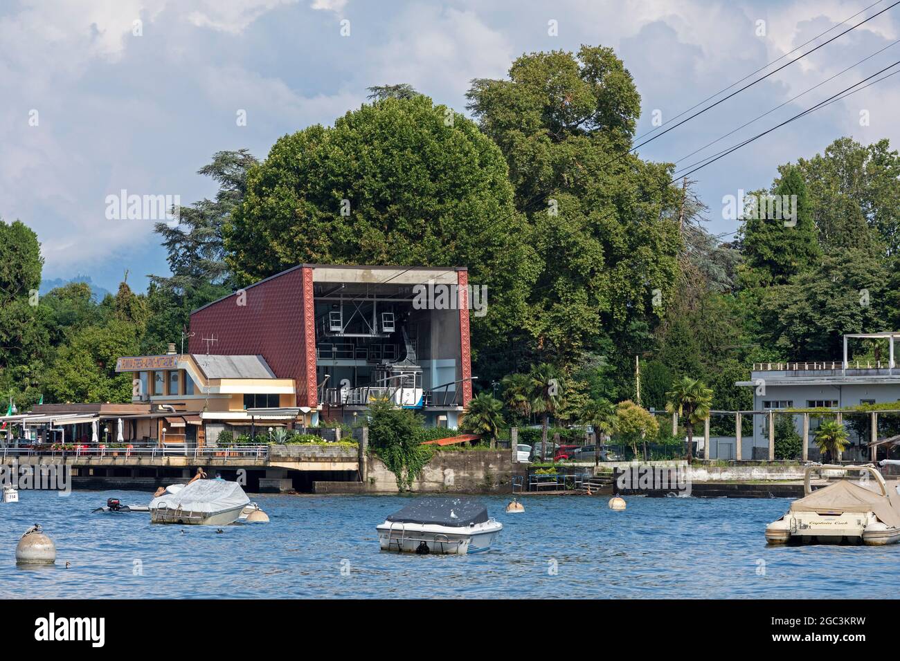 cable car station, out of order due to an accident, Stresa, Lake