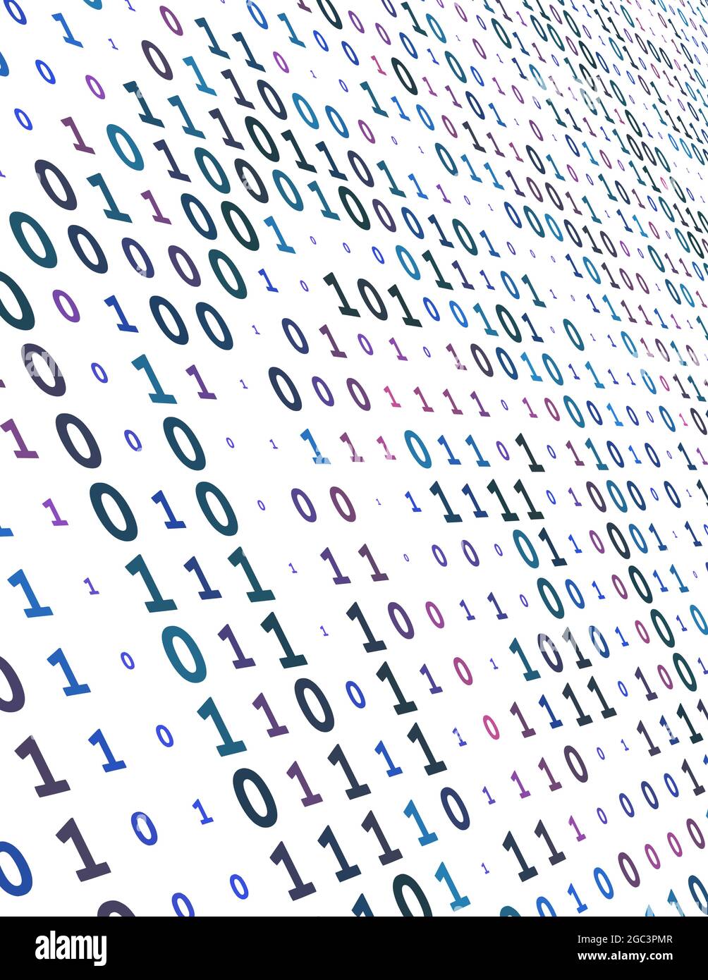 Matrix background with binary code. Perspective vector graphic pattern ...
