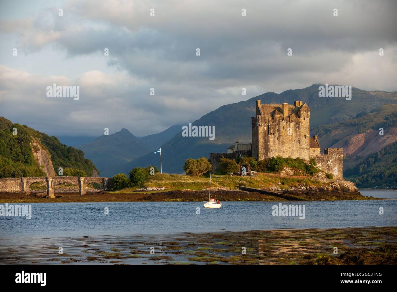 Eilean Donan Castle on Loch Duich Western Highlands, Scotland summer 2021 Stock Photo