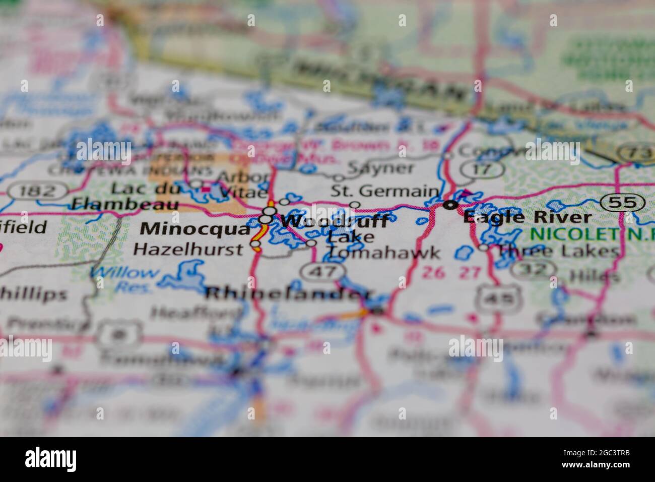 Map of woodruff wisconsin hires stock photography and images Alamy