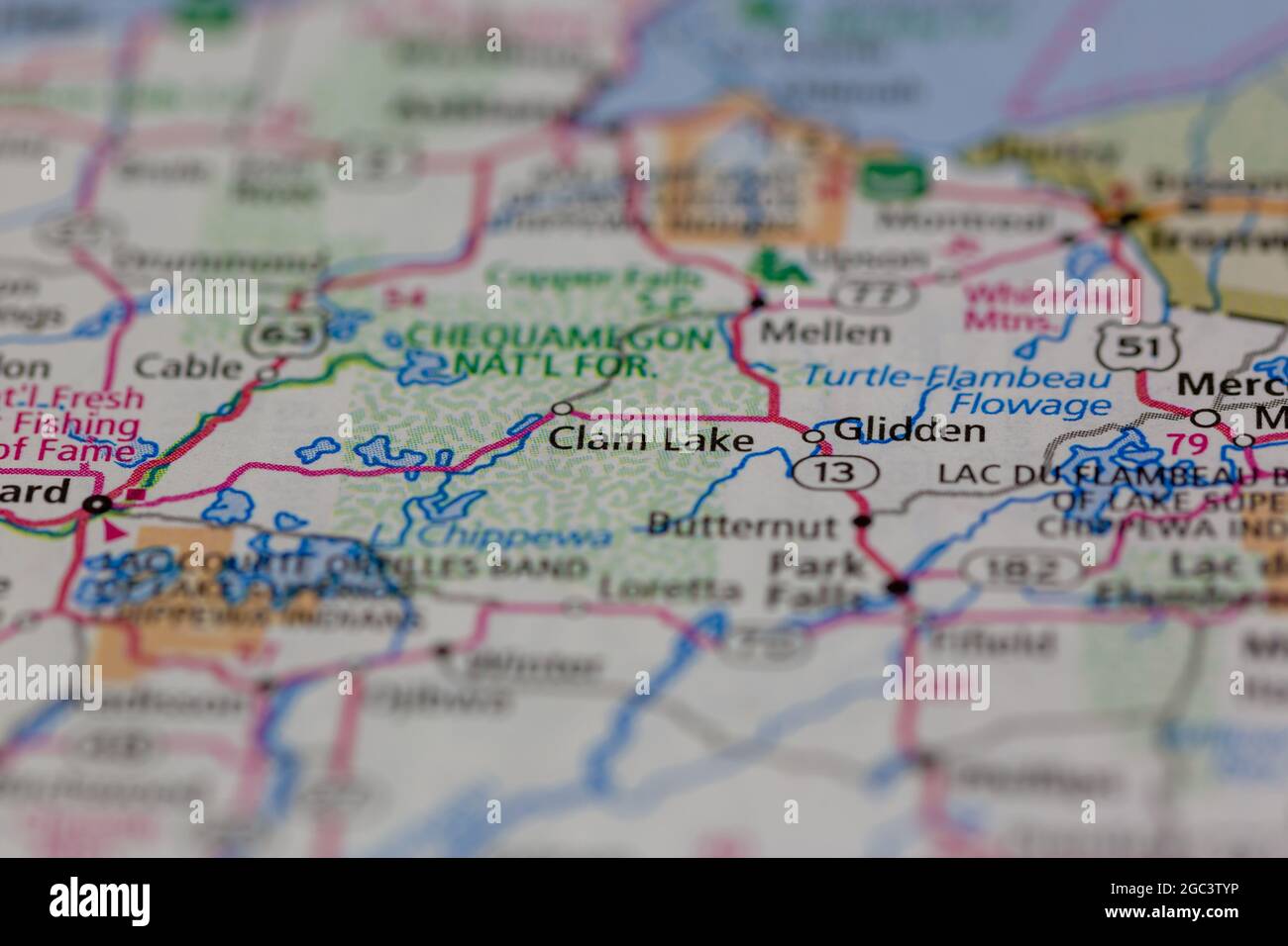 Clam Lake Wisconsin Map Clam Lake Wisconsin Usa Shown On A Road Map Or Geography Map Stock Photo -  Alamy