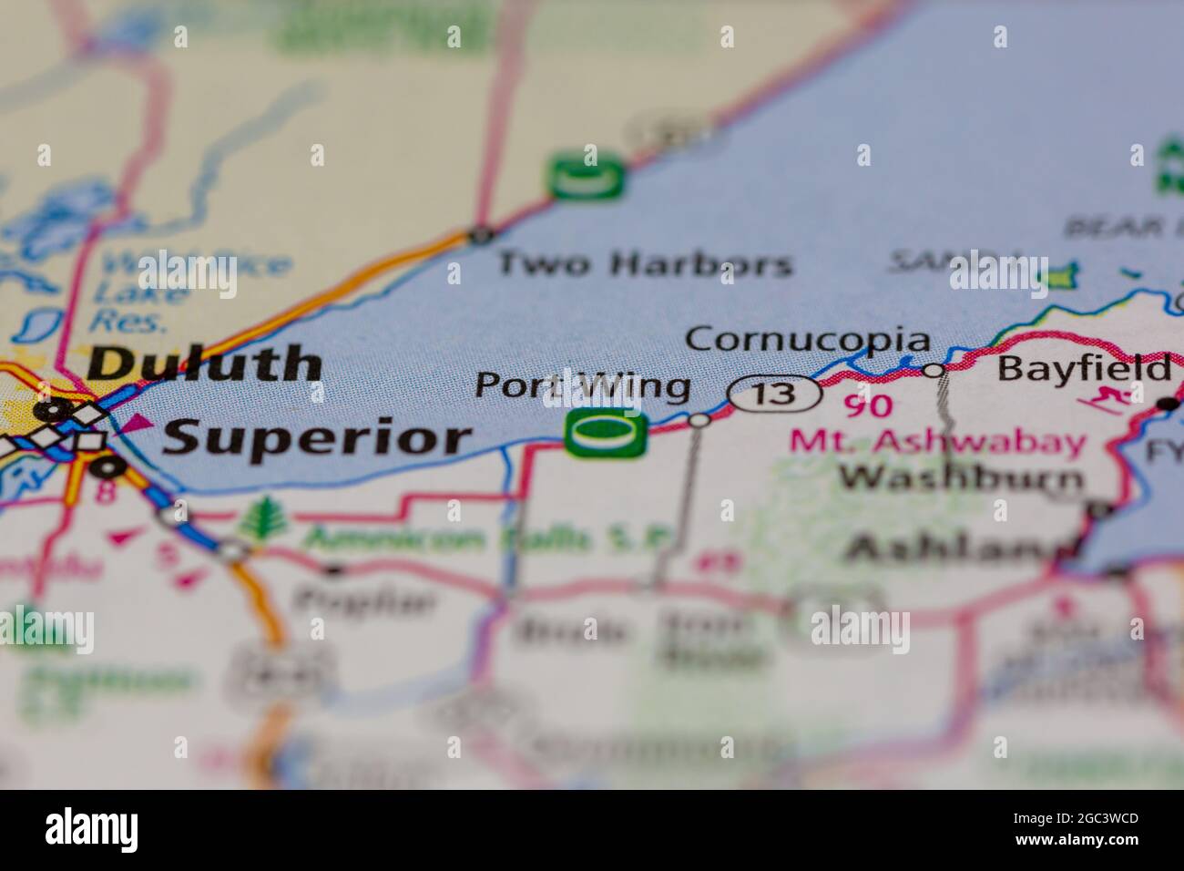 Port wing wisconsin map hires stock photography and images Alamy