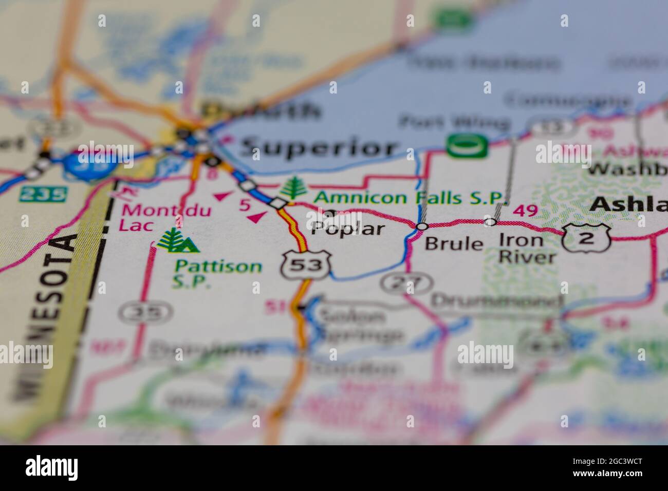Wisconsin Toll Roads Map Poplar Wisconsin Usa Shown On A Road Map Or Geography Map Stock Photo -  Alamy