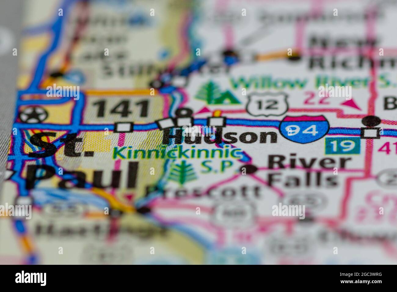 Map of hudson wisconsin hi-res stock photography and images - Alamy