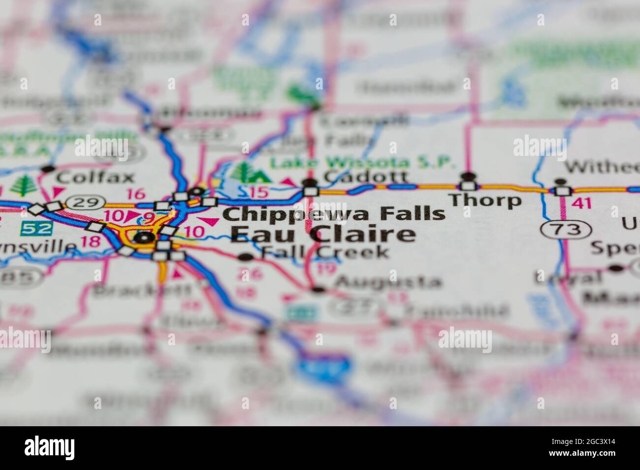 Chippewa falls on a map hi-res stock photography and images - Alamy