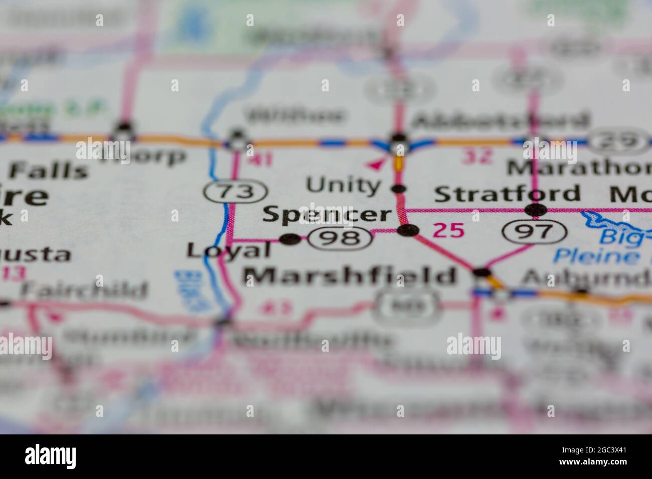 Map of spencer wisconsin hires stock photography and images Alamy