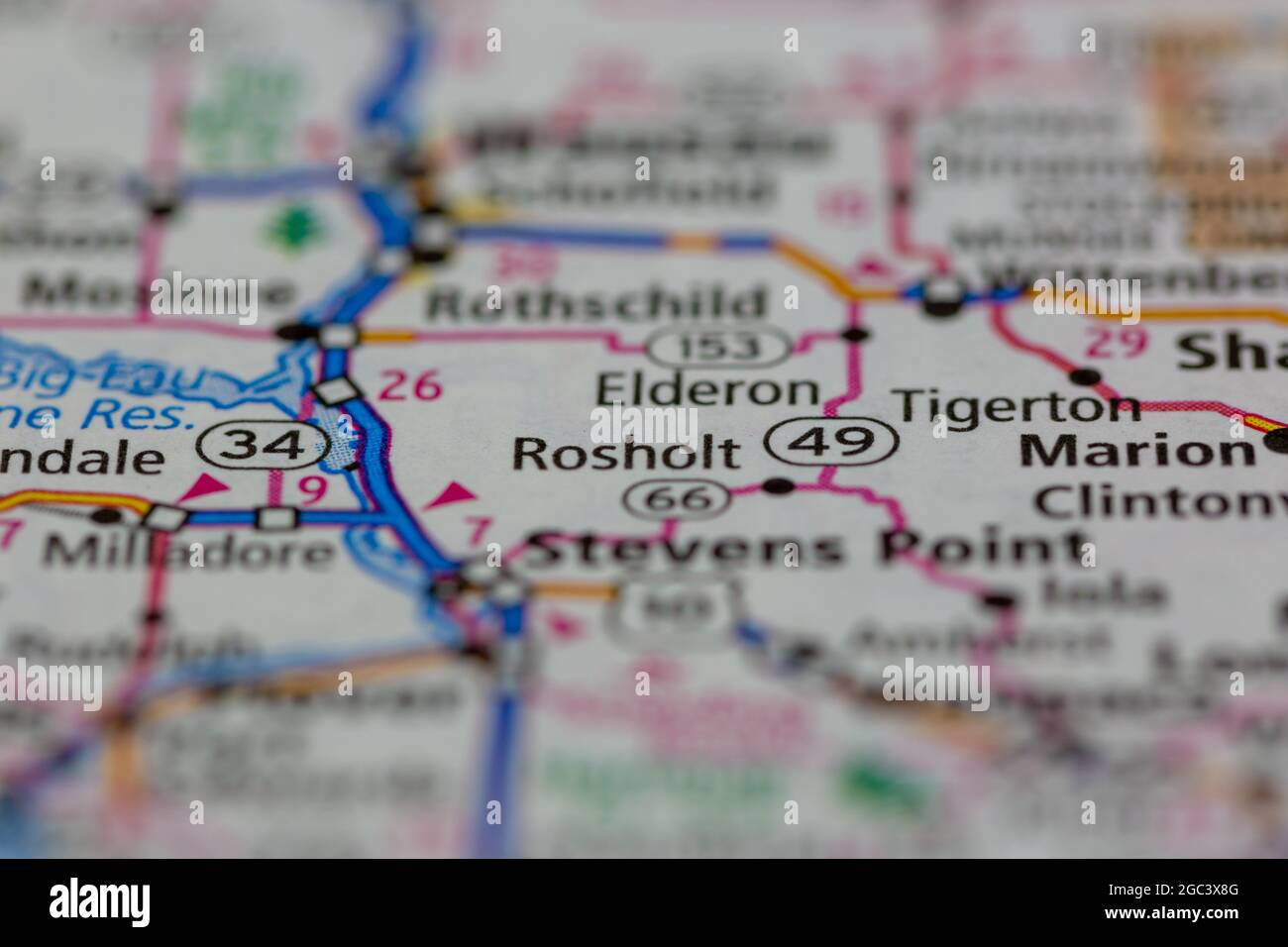 Rosholt wisconsin on a map hires stock photography and images Alamy