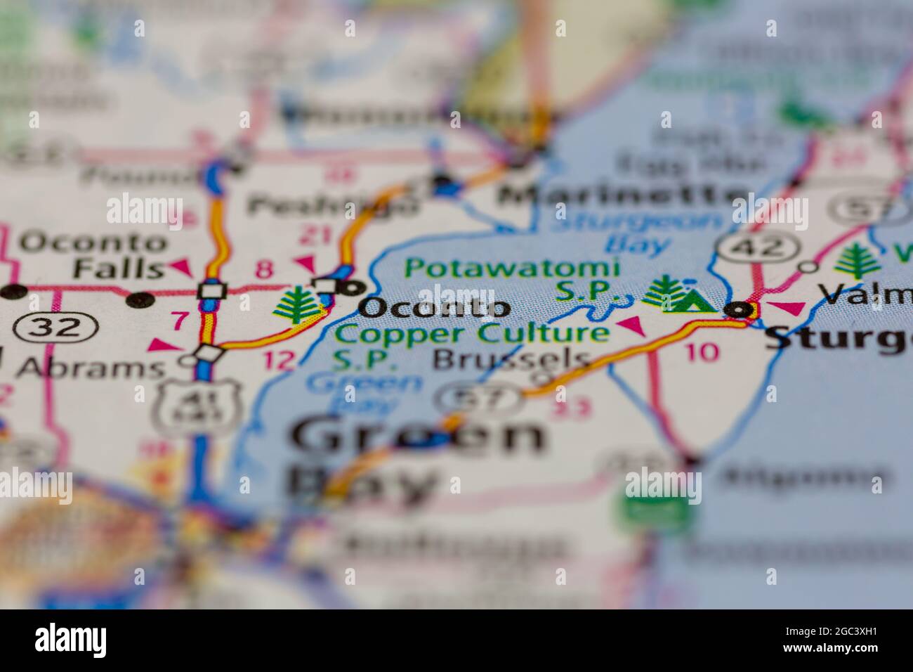 Map of oconto wisconsin hi-res stock photography and images - Alamy