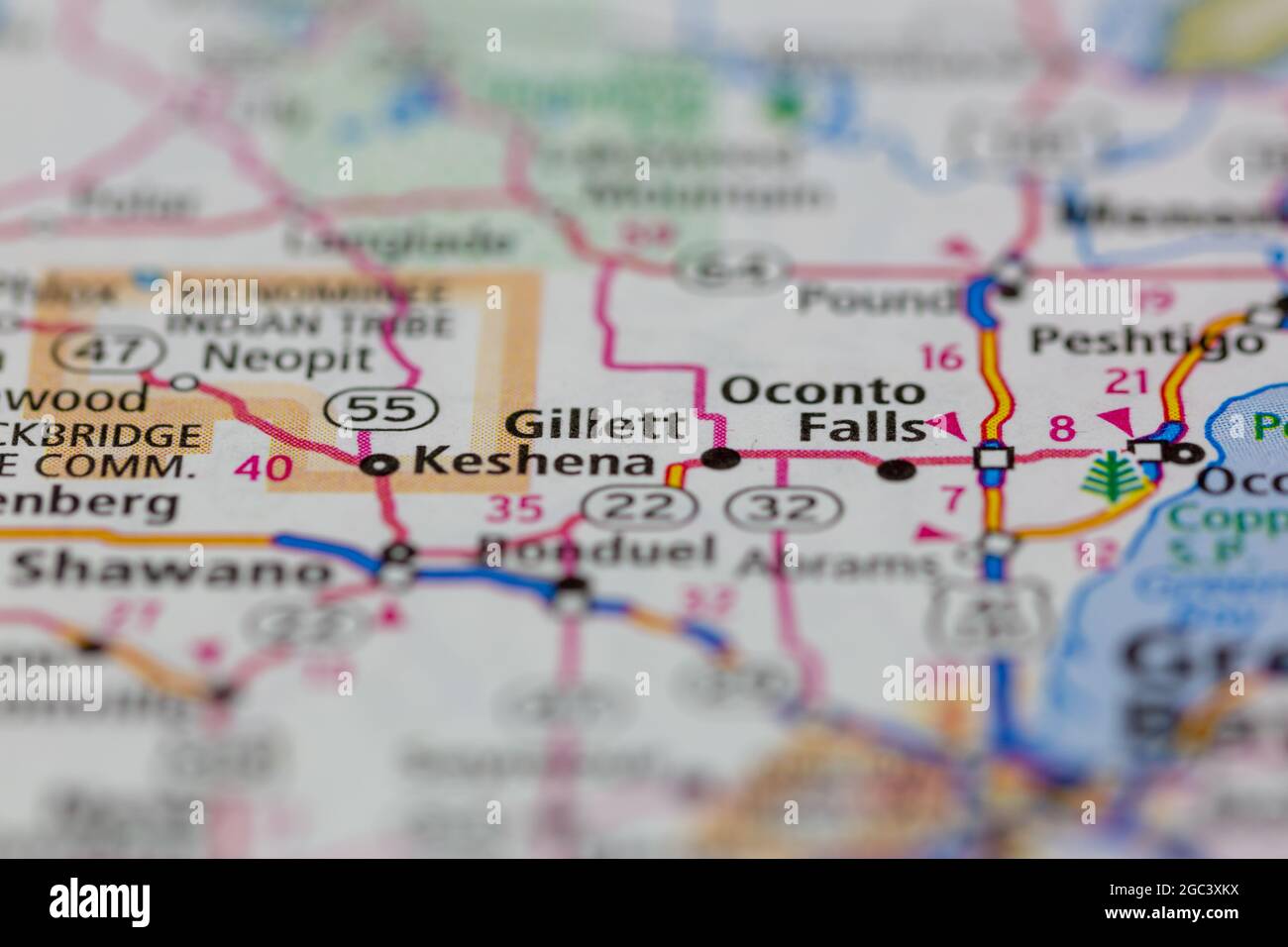 Gillett on a map hires stock photography and images Alamy