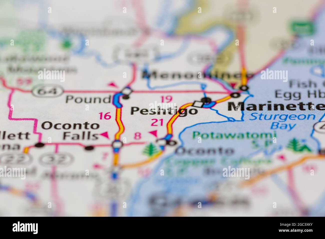 Peshtigo wisconsin map hires stock photography and images Alamy