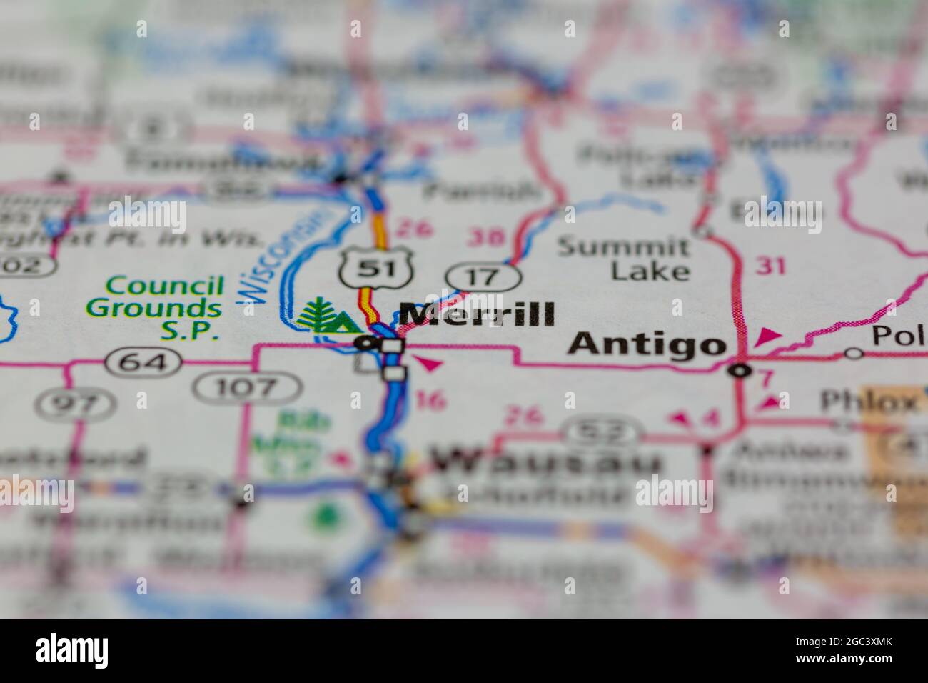 Map of merrill wisconsin hires stock photography and images Alamy