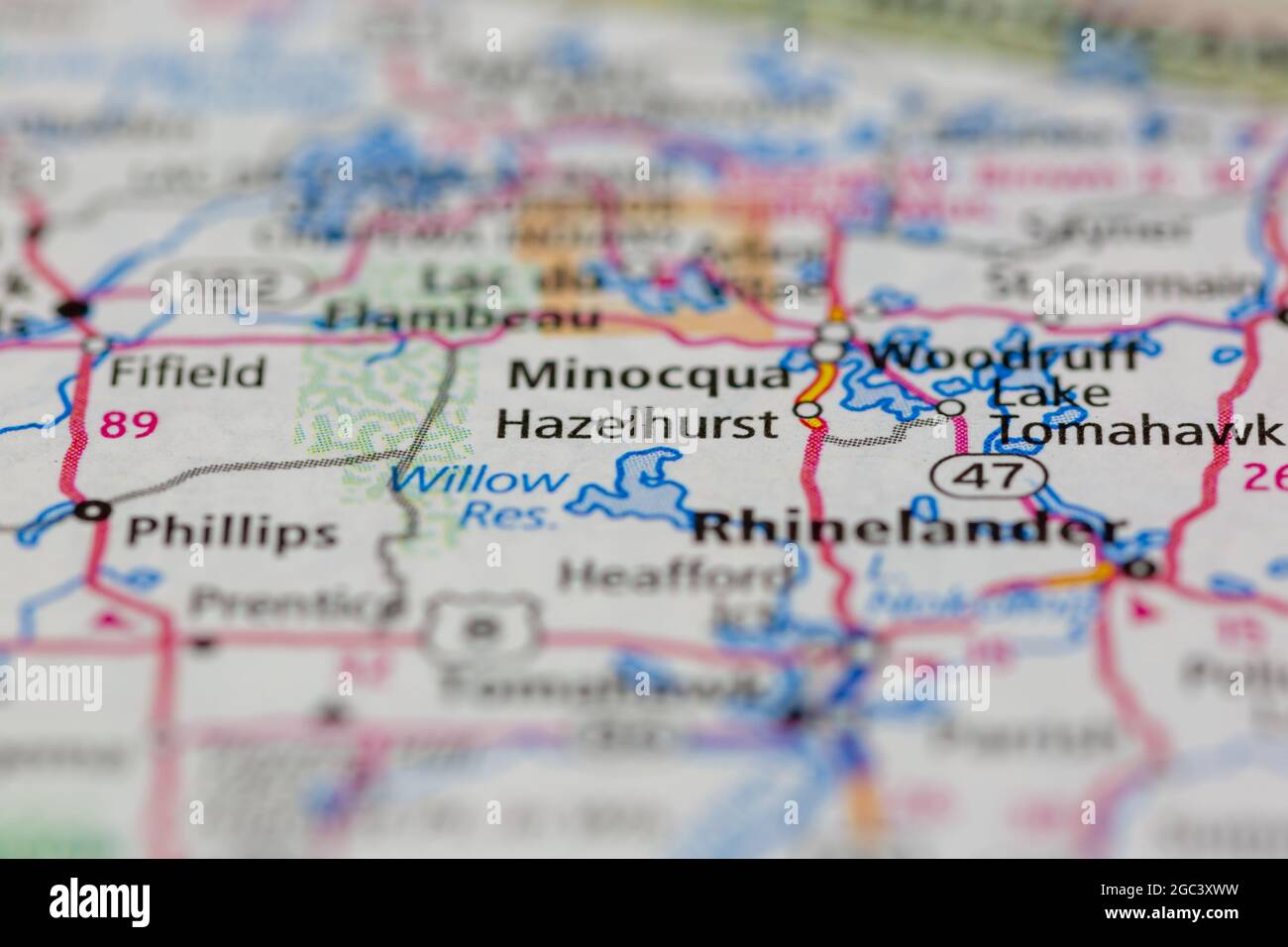 Map of hazelhurst wisconsin hi-res stock photography and images - Alamy