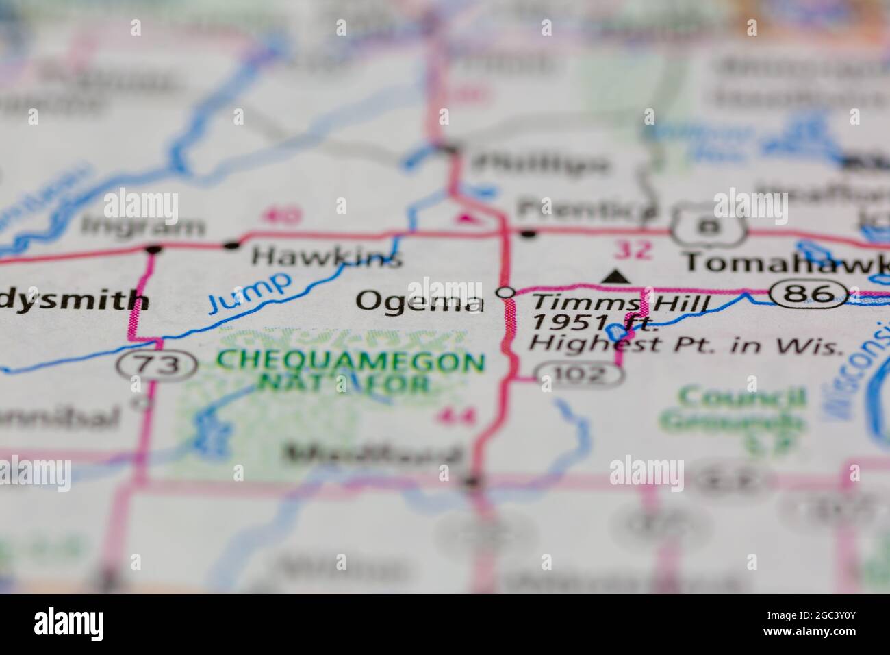 Ogema wisconsin map hires stock photography and images Alamy