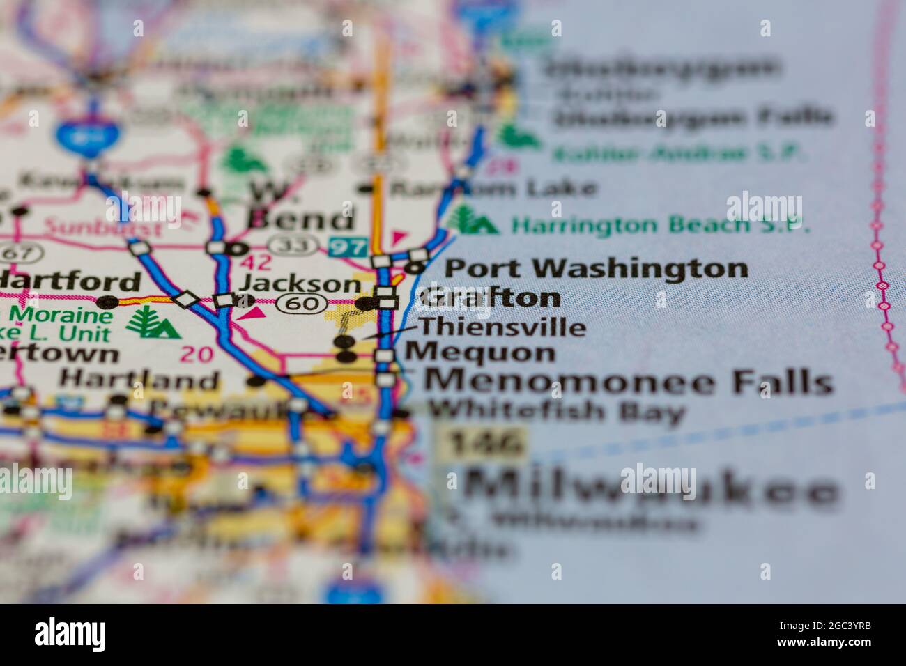 Map of grafton wisconsin hires stock photography and images Alamy