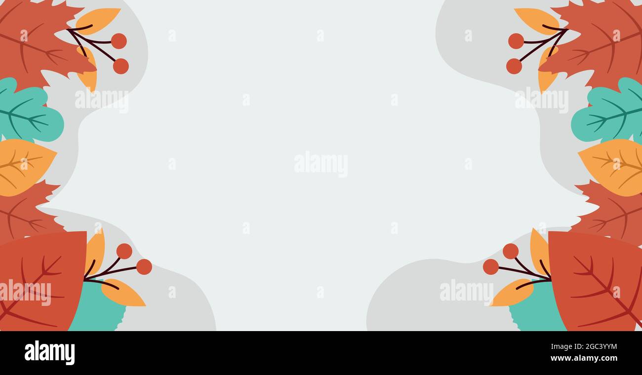 Realistic autumn foliage, white background with space for text - Vector ...