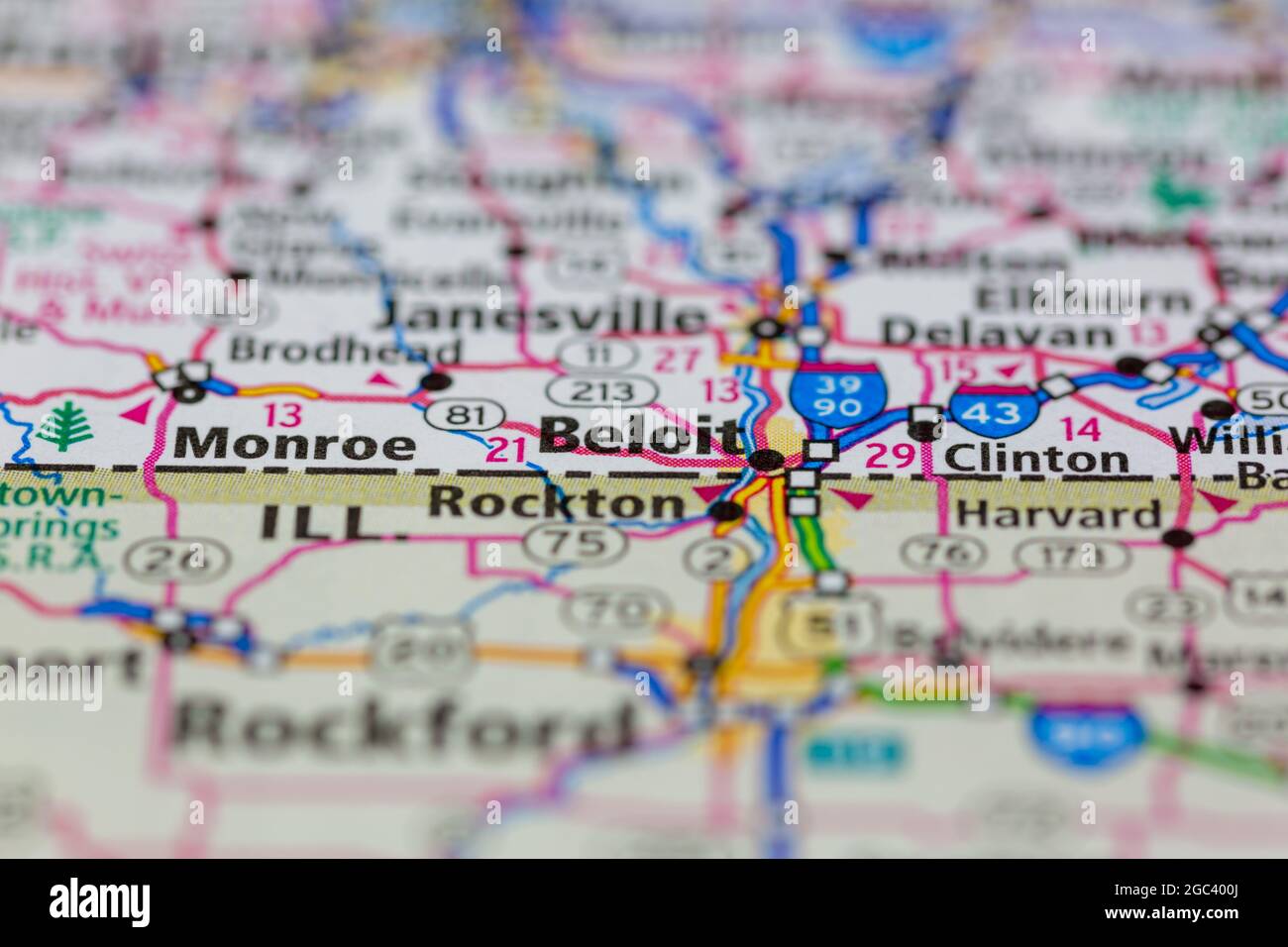 Beloit on a map hires stock photography and images Alamy