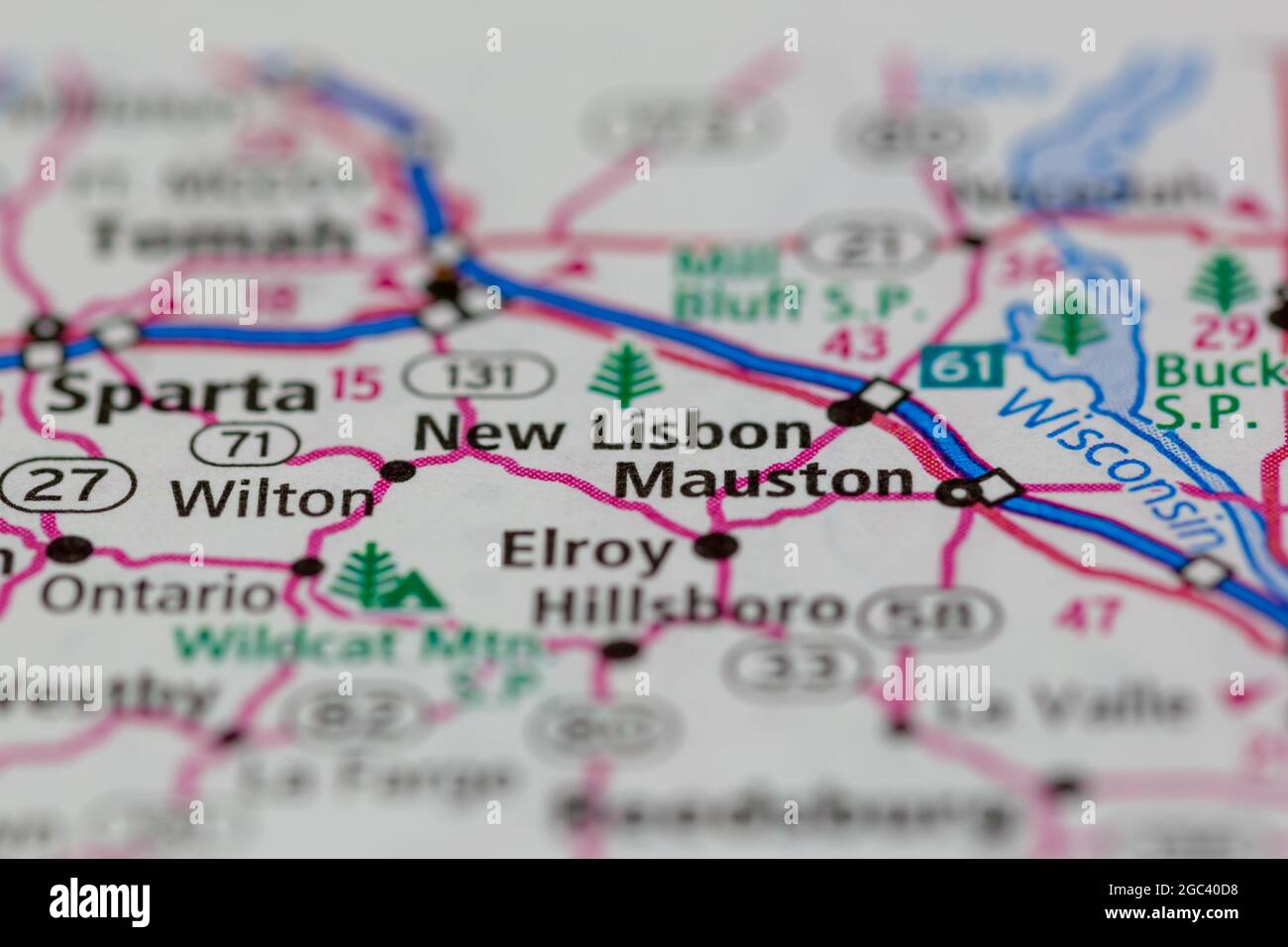 Mauston on a map hires stock photography and images Alamy