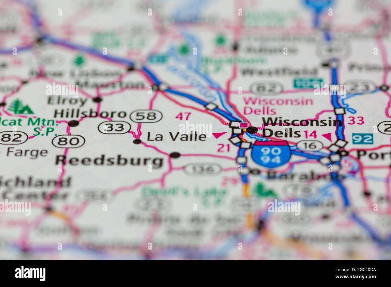 Map of la valle wisconsin hires stock photography and images Alamy