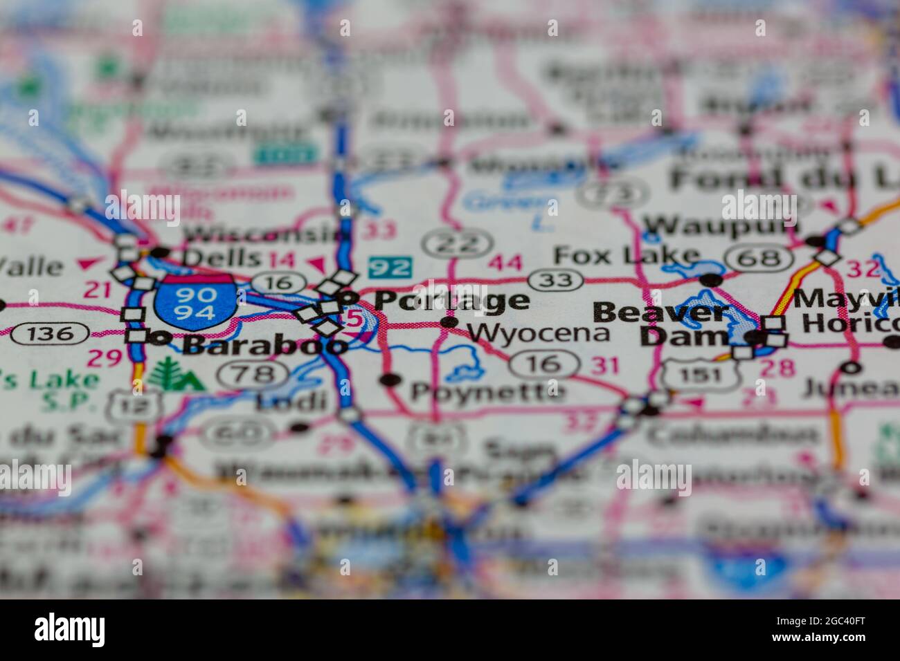 Portage wisconsin on a map hires stock photography and images Alamy